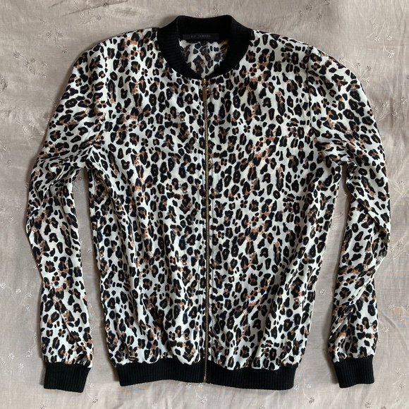 EUC R. P. Tamar Sz. S Sheer Polyester Zip Front Shirt Cheetah Animal Print - Picture 1 of 4